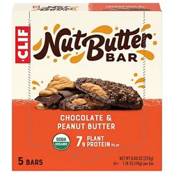 Clif Nut Butter Bar Chocolate Peanut Butter Organic Filled Energy Bars - 5-1.76 Oz