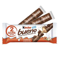 Kinder Bueno Milk Chocolate And Hazelnut Cream 2 Chocolate Bars - 1.5 Oz