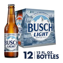Busch Light American Lager Beer In Bottles - 12 - 12 Fl. Oz.