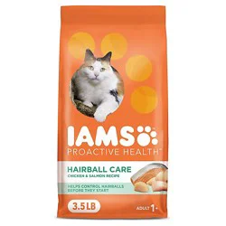 Iams Proactive Health Hairball Care With Chicken & Salmon Cat Kibble Adult Dry Cat Food - 3.5 Lbs