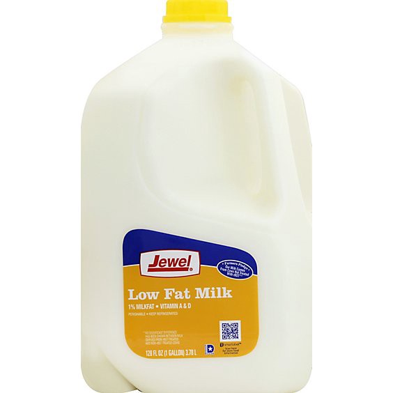 slide 1 of 1, Jewel Low Fat 1% Milk - 128 Fl. Oz., 1 gal