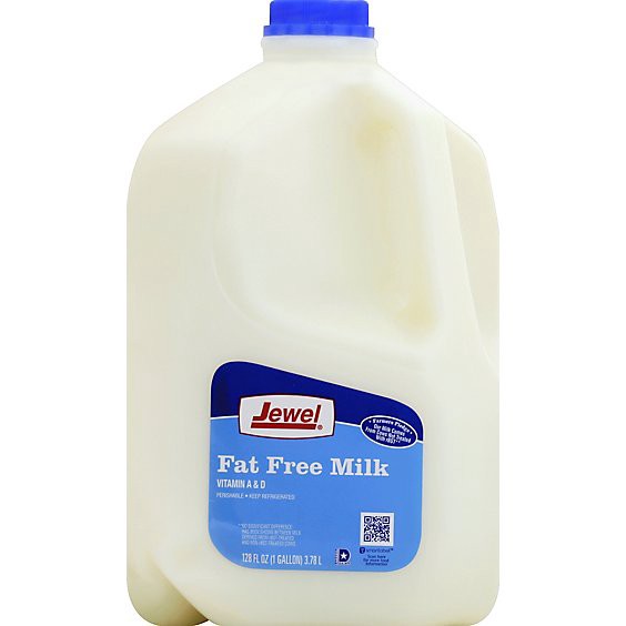 slide 1 of 1, Jewel Fat Free Milk - 128 Fl. Oz., 1 gal