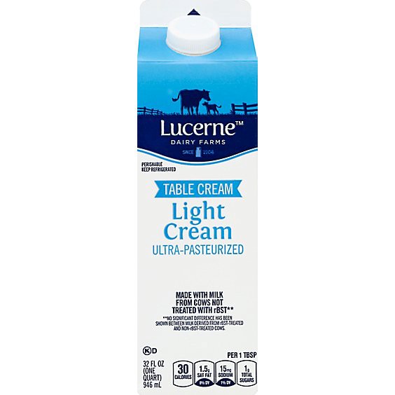 slide 1 of 1, Lucerne Light Cream Ultra Pasteurized - 32 Oz, 32 fl oz