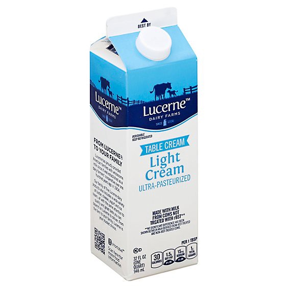 slide 1 of 1, Lucerne Light Cream Ultra Pasteurized - 32 Oz, 32 fl oz
