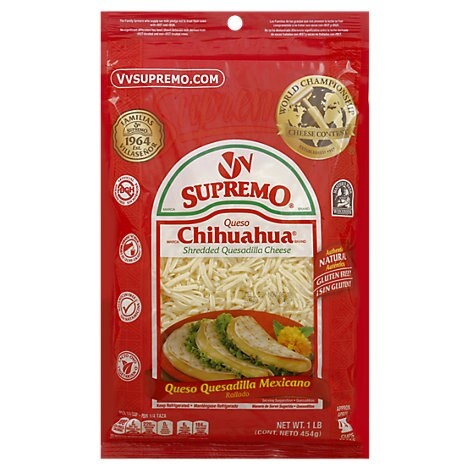 slide 1 of 1, V&V Supremo Chihuahua Quesadilla Shredded Cheese, 16 oz