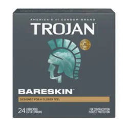 Trojan Bareskin Thin Premium Lubricated Condoms - 24 Count