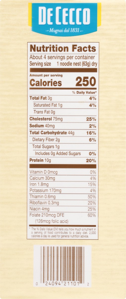 slide 8 of 13, De Cecco Pasta Pappardelle Egg - 8.8 Oz, 8.8 oz