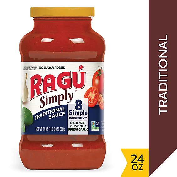 slide 1 of 1, Ragu Simply Traditional Pasta Sauce - 24 Oz, 24 oz