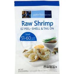 Waterfront Bistro Shrimp Raw Ez Peel Shell & Tail On Small 51 To 60 Count Frozen - 32 Oz