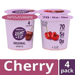 Light + Fit Cherry Nonfat Gluten Free Yogurt - 4-5.3 Oz