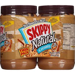 Skippy Natural Creamy Peanut Butter Spread Twin Pack - 2-40 Oz
