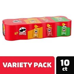 Pringles Potato Crisps Chips Variety Pack Lunch Snacks 10 Count - 13.7 Oz