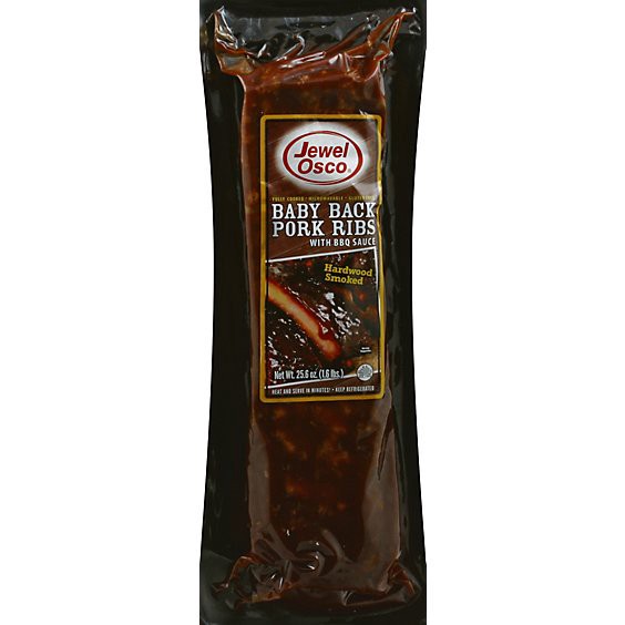 slide 1 of 1, Jewel Cooked Smoked Pork Backribs With Sauce - 25.6 Oz, 25.6 oz