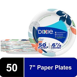 Dixie Everyday Paper Plates Printed 6 7/8 Inch - 50 Count