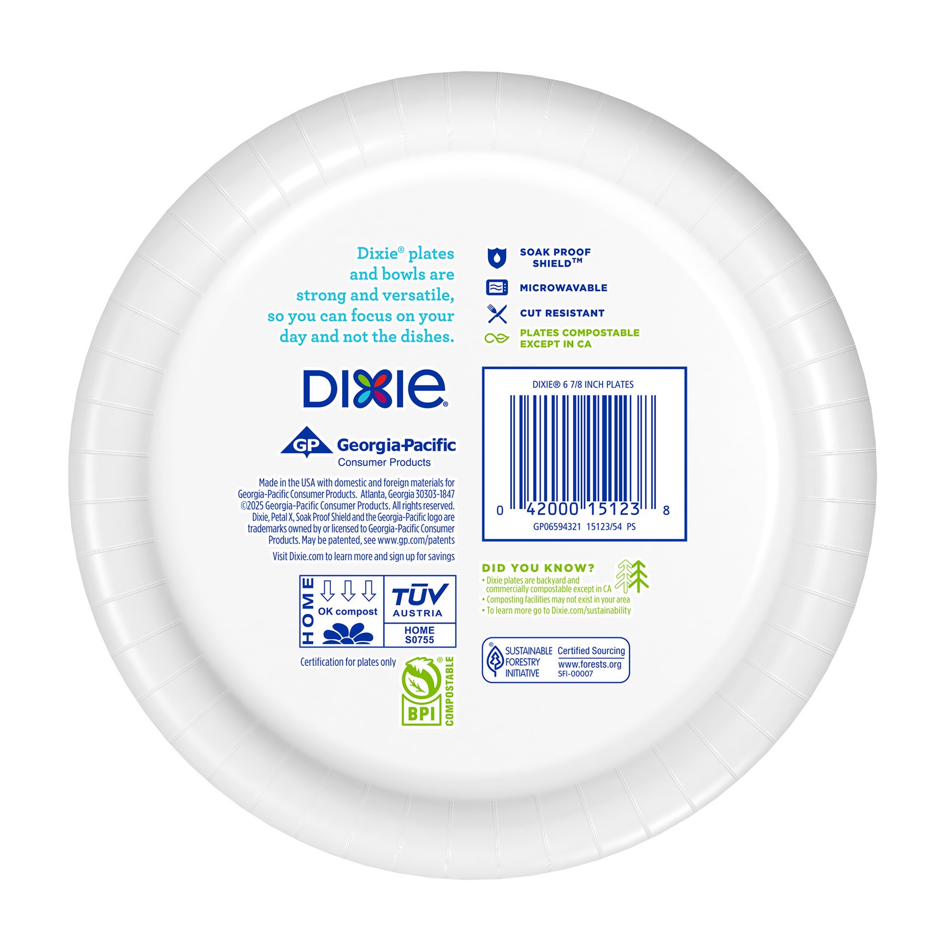 slide 3 of 3, Dixie Everyday Paper Plates Printed 6 7/8 Inch - 50 Count, 50 ct