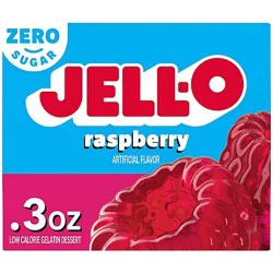 Jell-O Raspberry Artificially Flavored Zero Sugar Gelatin Dessert Mix - 0.3 Oz