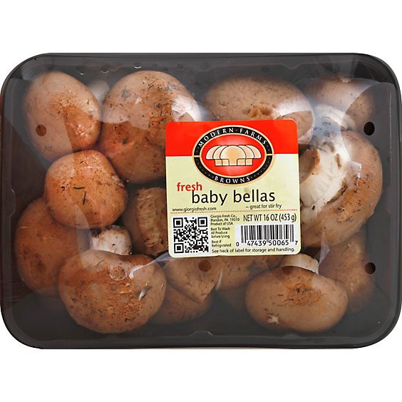 slide 1 of 1, Mushrooms Baby Bella - 16 Oz, 16 oz