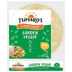 Tumaros Wrap Low Carb Grdn Veggie - 8piece