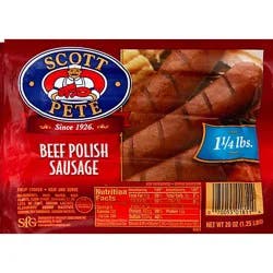 Scott Petersen Beef Polish Sausage - 20 Oz