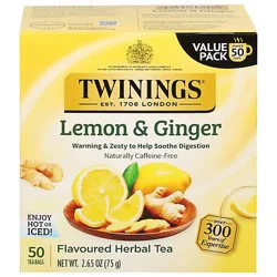Twining Tea Tea Lemon Ginger - 50 Bag