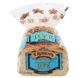 S.rosens Plain Rye Bread - 16 Oz