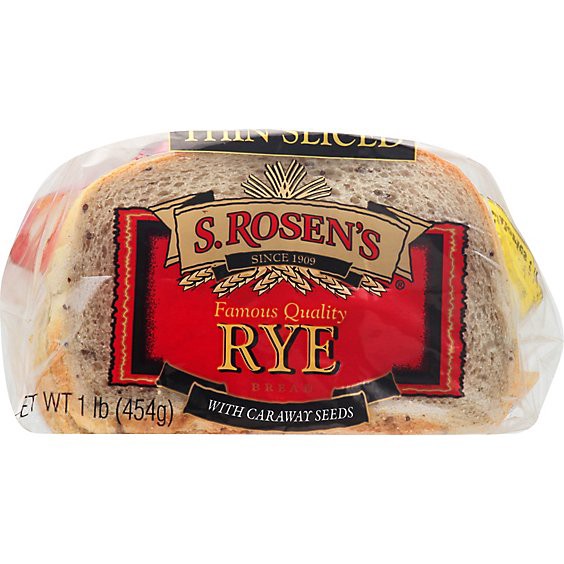 slide 1 of 1, S.rosens Thin Cut Seeded Rye Bread - 16 Oz., 16 oz