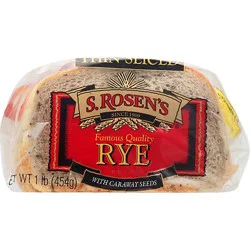 S.rosens Thin Cut Seeded Rye Bread - 16 Oz.