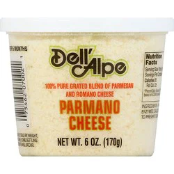Dell Alpe Grated Parmesan Romano Cheese - 6 Oz