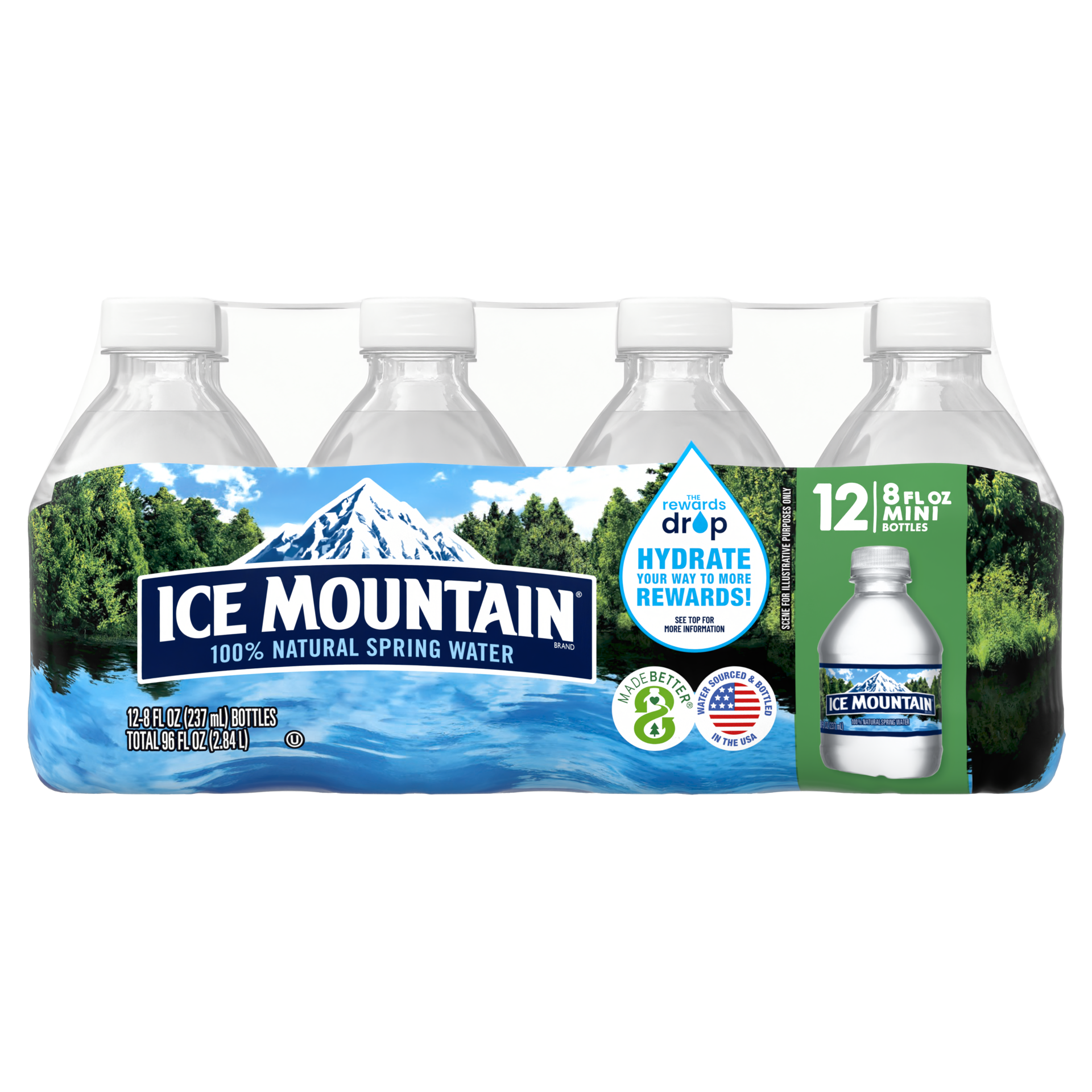 slide 2 of 3, Ice Mountain Natural Spring Water - 12-8 Fl. Oz., 12 ct; 8 fl oz