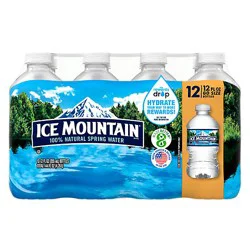 Ice Mountain 100% Natural Spring Water - 12-12 Fl. Oz.