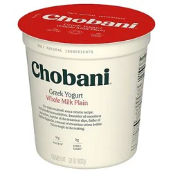 Chobani Whole Milk Plain Greek Yogurt - 32 Oz
