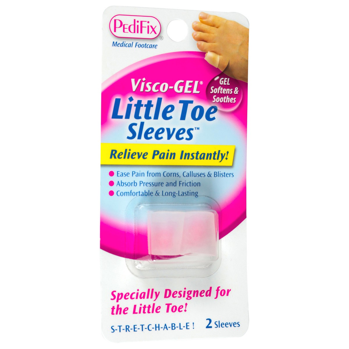 slide 8 of 12, Pedifix Visco Gel Little Toe Sleeves - 2 Count, 2 ct