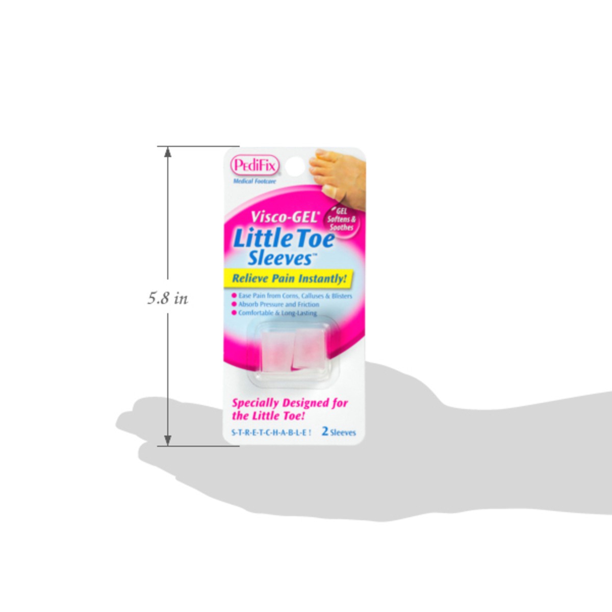 slide 2 of 12, Pedifix Visco Gel Little Toe Sleeves - 2 Count, 2 ct