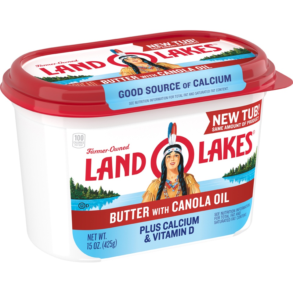 slide 2 of 8, Land O'Lakes Butter with Canola Oil Spread with Canola Oil 15 oz, 15 oz