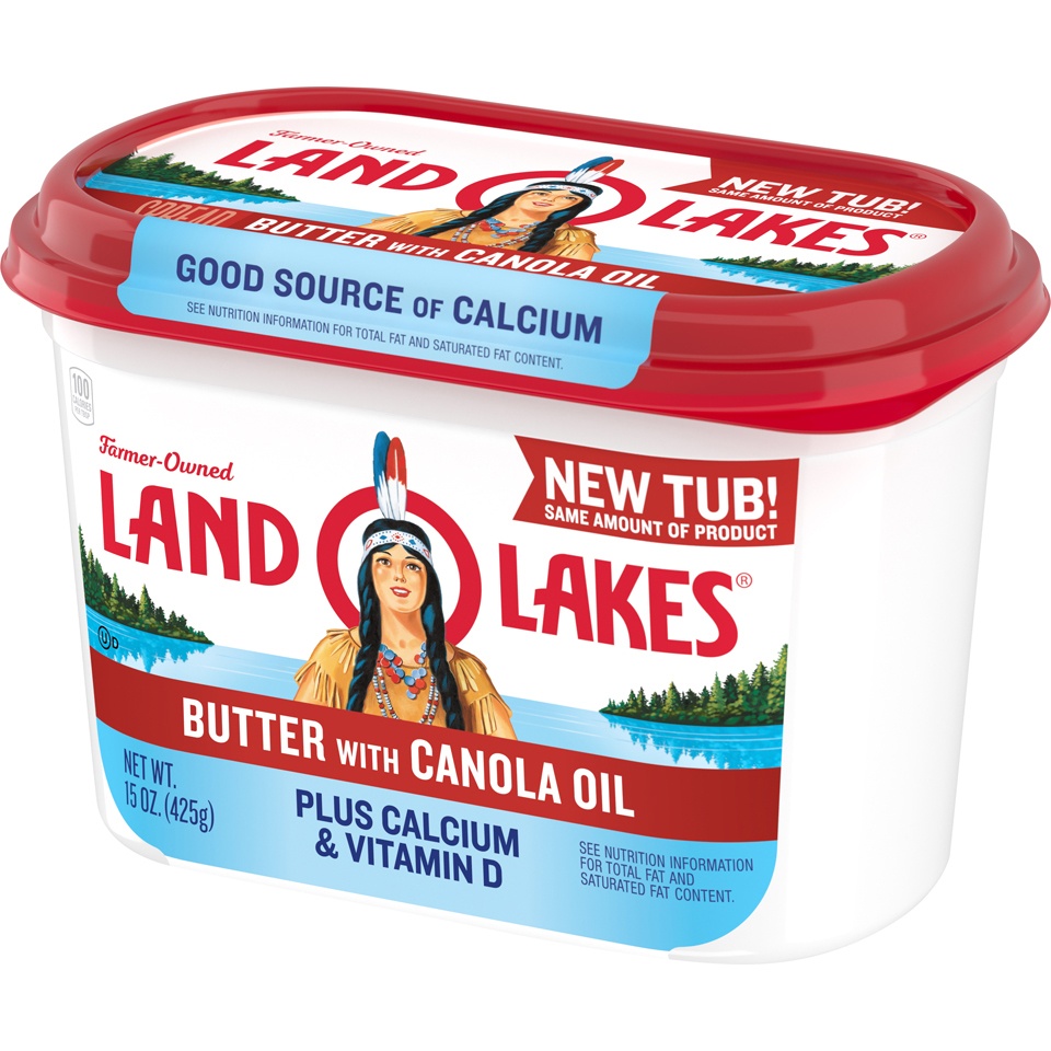 slide 3 of 8, Land O'Lakes Butter with Canola Oil Spread with Canola Oil 15 oz, 15 oz