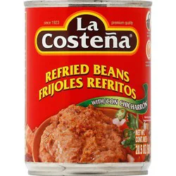 La Costena Beans Refried With Con Chicharron Can - 20.5 Oz
