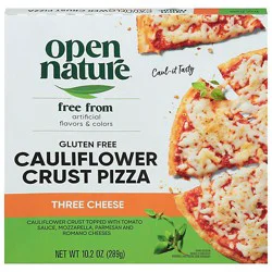 Open Nature Pizza Cauliflower Crust Three Cheese Gluten Free Frozen - 10.2 Oz