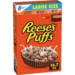 General Mills Corn Puffs Reeses Large Size - 16.7 Oz