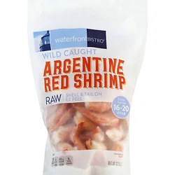 Waterfront Bistro Shrimp Argentine Red Raw Wild Caught Shell & Tail On 16 To 20 Count - 32 Oz