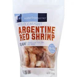 Waterfront Bistro Shrimp Argentine Red Raw Wild Caught Shell & Tail On 13 To 15 Count - 32 Oz