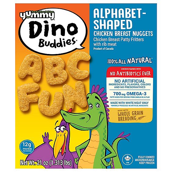 slide 1 of 12, Yummy All Natural Alphabet-Shaped Chicken Breast Nuggets - 21 Oz, 21 oz