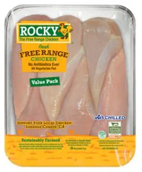Rocky All Natural Free Range Boneless Skinless Chicken Breast Value Pack - 2.5 Lb
