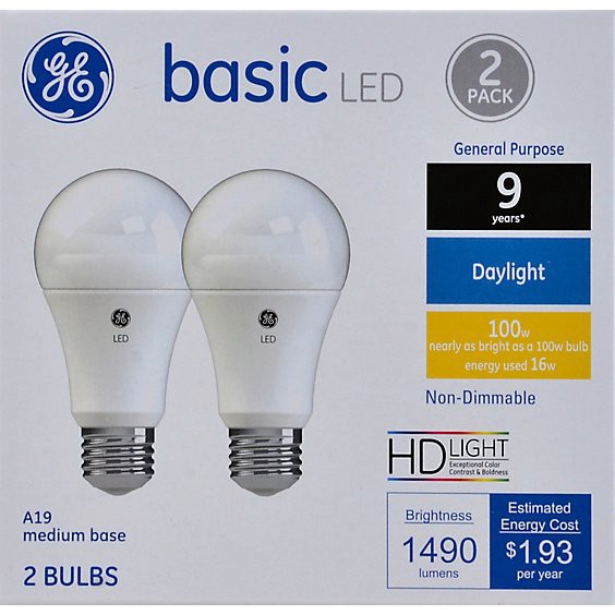 slide 1 of 4, Ge 100w Eq Basic Day - 2 Count, 2 ct