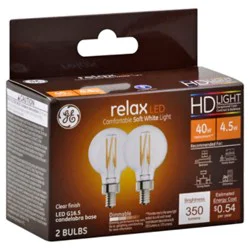 Ge 40w Eq Hd Relax G16.5 Clear - 2 Count