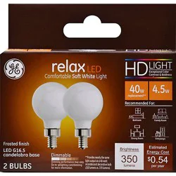 Ge 40w Eq Hd Rlx G16.5 Frosted - 2 Count
