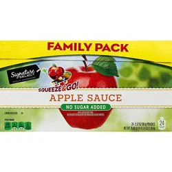 Signature Select Apple Sauce Unswtnd Pouch Fmly Pk - 24-3.17 Oz