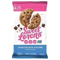 Sweet Lorens Cookie Dough Place & Bake Gluten Free Chocolate Chunk Wrapper - 12 Oz