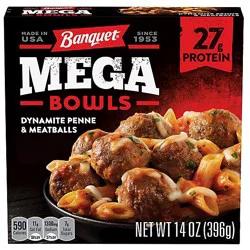 Banquet Mega Bowls Dynamite Penne & Meatballs Frozen Meal - 14 Oz