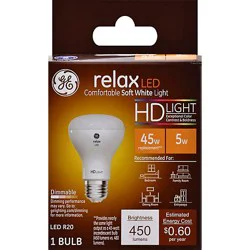 Ge Light Bulb Led Hd Light Soft White Relax 45 Watts R20 Box - 1 Count