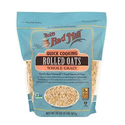 Bobs Red Mill Rolled Oats Quick Cooking Whole Grain - 32 Oz